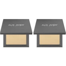 Kazan Hobi Kompakt Pudra - 12 Saate Kadar Kalıcılık - Soğuk-Nötr Cilt Alt Tonu - Compact Powder 06 Creamy (2 Paketi)