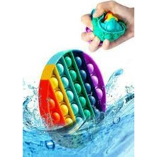 Kazan Hobi Toys Pop-It Popit Buble Fidget Gökkuşağı Popit Stres Oyuncağı Renkli Duygusal Yuvarlak