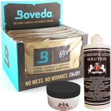 Kazan Hobi Boveda 69 60G Humidor Puro Kutusu Nemlendirici 12'li Paket Saf Su ve Jel Hediyeli