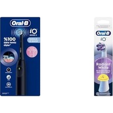 Kazan Hobi Io 2 Şarjlı Diş Fırçası – Gece Siyahı + Io Radiant White Beyaz Diş Fırçası Yedek Başlığı 4 Adet