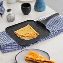 Kazan Hobi Kitchenboost Eda Granit Kare Döküm Krep Tava 26 cm Pankek Krep Omlet Sahan Tavası