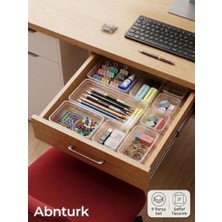 Kazan Hobi Çekmece Içi Organizer Set Plastik Kaydırmaz Tabanlı Şeffaf Çok Amaçlı Düzenleyici, 9 Parça