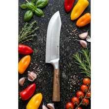 Kazan Hobi Wood Serisi Ceviz Sap Mutfak Şef Bıçağı Et Ekmek Sebze Salata Şef Bıçak LZG-101