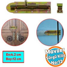 Kazan Hobi Mavzer Sürgü Kilit Ahşap Pvc Demir Kapı Pencere Sürgüsü Emniyet Kilidi Sürgülü No:12 Kilit 42X120 mm