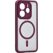 aklow akyoleticaret Redmi Note 14 4g Loji Magsafe Kapak - Bordo