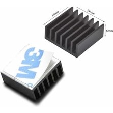 Kazan Hobi Alkatronik 14X14X6 mm Aluminyum Soğutucu Siyah Termal Etiket Raspberry Oyun Konsolu