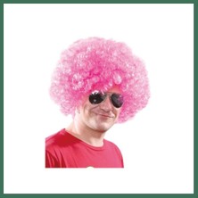 Bezos Açık Pembe Renk Kıvırcık Afro Bonus Peruk Bss