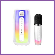 Bezos Pluse 7 Mikrofonlu Rgb Kablosuz Hoparlör - Beyaz Bzoshb