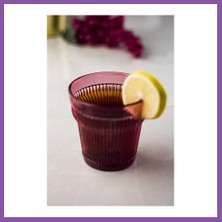 Bezos Akrilik Mürdüm 6'lı Kısa Bardak & Su Meşrubat Kahve Yanı Bardağı 300 ml ( Cam Değildir ) Bzoshb