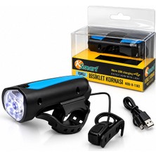 Go İthalat 2ın1 Bisiklet Kornası - Bisiklet Fener Işık USB - Type-C Şarjlı K-1183 (5263)