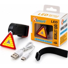 Go İthalat Bisiklet Feneri LED USB Şarjlı 4 Fonksiyonlu - Sinyal Işık K-1176 (5263)