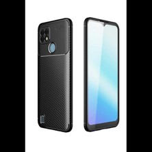 Realme C21 Kılıf Auto Focus Karbon Kapak - Siyah