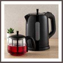 Bezos Elektrikli Çay Seti 1600W - Cam Demlik 1.7l & 0.7l ECO123