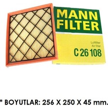 Hava Filtresi Opel Astra J Zafira C Cruze 2009+ 1,4 1,6 1,8 2,0 Elyaflı 13272720 Mann C26108