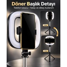 Type C Şarjlı Rgb Halka Işık Manyetik Telefon Tutuculu Fotoğraf ve Video Standı Midastech