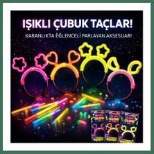 Bezos Karanlıkta Parlayan Glow Taç Seti 12 Adet ? Yıldız Kalp Ay Çiçek (Her Model 3 Adet) Bss