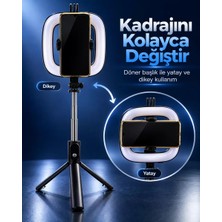 Parlaklık Ayarlı Rgb Halka Işık Kablosuz Kumandalı ve Telefon Tutuculu Tripod Midastech