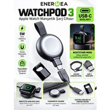 Azurtech Watchpod 3 Apple Watch Usb-C Manyetik Kablosuz Şarj Cihazı 5W Uzatma Kablolu