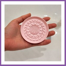 Bezos 3D Baskı Makyaj Fırçası Temizleme Pedi - Desenli Aparat-Pembe Bzoshb