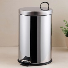 Herşey Trend Pedallı 16 L Krom Metal Çöp Kovası