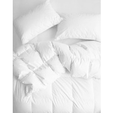 Osmanlı Home Çift Kişilik Kaz Tüyü Yorgan %100 Pamuk Beyaz 195 x 215 cm Düz Tasarım