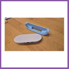 Bezos 3D Baskı Duvar Montajlı Yatay Medya Oynatıcı Tutucu Kablo Çıkışlı Duvar Askısı Oval Cihaz Standı - Mavi Bzoshb