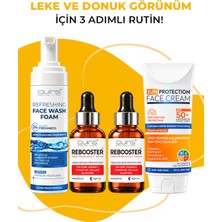 Quins Derm Solutions Leke Görünümü Için 3'lü Cilt Bakım Seti - %10 C Vitamini Serum, Yüz Yıkama Köpüğü, SPF50+ Krem