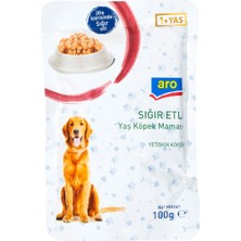 Aro Köpek Maması Yetişkin 100 G Sığır Etli 5'li Avantaj Paketi - 5 Adet