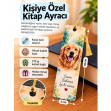 Kırtasiye Turuncu Kişiye Özel Kitap Ayracı – Istediğiniz Resim, Tema ve Mesajla Tasarım, 270 gr Birinci Kalite Kağıda Baskı, Püsküllü