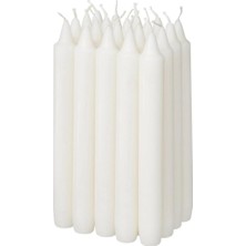 20 Li Şamdan Mumu Beyaz 19CM, Beyaz