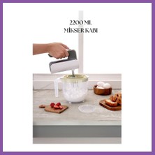 Bezos 2200 ml Mikser Kabı Beyaz & Ölçü Kabı & Saklama KABI-DNY0024 Bzoshb