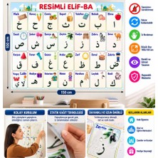 Bezos 70X100 cm Statik Kağıt Elif-Ba Öğrenme Tahtası Bss