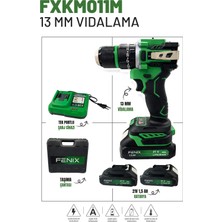 Fenix Fenıx FXKM011M 21V 1.5 Ah Çift Akülü Şarjlı Vidalama Yeşil
