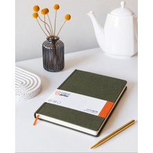 Sadece Defter, Kumaş Defter, Yağ Yeşili, Çizgisiz Kağıt, 200 Sayfa, 90Gr, A5