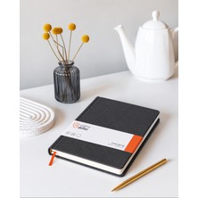 Sadece Defter, Kumaş Defter, Antrasit, Çizgisiz Kağıt, 200 Sayfa, 90Gr, A5