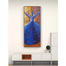 Simurg Sanatevi Bir Semazenin Aşkı Yağlı Boya Tablosu - Tuval Üzerine El Yapımı - 60 x 150 cm