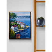 Simurg Sanatevi Boğaz'da Yalılar Yağlı Boya Tablosu - Tuval Üzerine El Yapımı - 30 x 40 cm