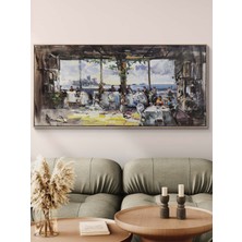 Simurg Sanatevi Boğaz’da Bir Akşamüstü Yağlı Boya Tablosu - Tuval Üzerine El Yapımı - 170 x 80 cm