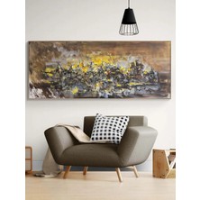 Simurg Sanatevi Zamanın Içinde Çarklar Yağlı Boya Tablosu - Tuval Üzerine El Yapımı - 200 x 80 cm