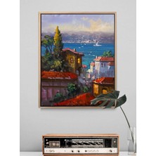 Simurg Sanatevi Denize Açılan Hatıra Yağlı Boya Tablosu - Tuval Üzerine El Yapımı - 30 x 40 cm
