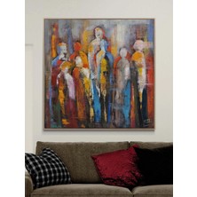 Simurg Sanatevi Modernite Yüzleri Yağlı Boya Tablosu - Tuval Üzerine El Yapımı - 100 x 100 cm