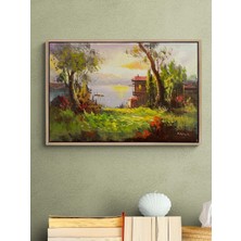Simurg Sanatevi Istanbul’un Yeşil Kıyıları Yağlı Boya Tablosu - Tuval Üzerine El Yapımı - 60 x 40 cm