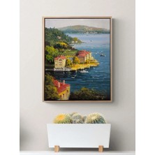 Simurg Sanatevi Akşamüstü Istanbul’da Yağlı Boya Tablosu - Tuval Üzerine El Yapımı - 30 x 40 cm