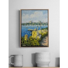 Simurg Sanatevi Zamanın Içinde Ortaköy Yağlı Boya Tablosu - Tuval Üzerine El Yapımı - 18 x 25 cm