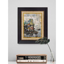 Simurg Sanatevi Rumeli Hisarı Yağlı Boya Tablosu - Tuval Üzerine El Yapımı - 24 x 33 cm