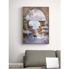 Simurg Sanatevi Kışın Açtığı Kapı Yağlı Boya Tablosu - Tuval Üzerine El Yapımı - 50 x 70 cm