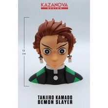 Kazanova Design Tanjiro Kamado Büst Figür 13 cm Demon Slayer Kimetsu No Yaiba Anime Dekoratif Hediyelik