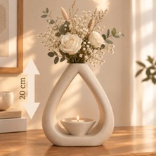 Zeey Dekoratif Siyah Mumluk ve Vazo, Modern Minimalist Damla Tasarım Masaüstü Ev Dekoru