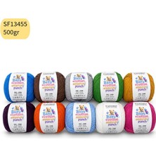 Oxford İplik 10'lu Paket Oxford Baby Cotton - Ince Cotton Ip - Tığ Işi - Punch Ipi- 500 Gram Mix SF13455