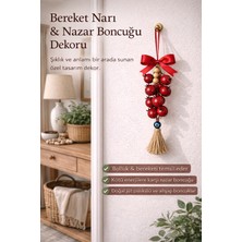 Ecrella Bereket Narı & Nazar Boncuğu Dekoru – Kahve Köşesi, Mutfak ve Antre Için Şık Duvar Süsü 20 cm